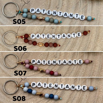 Schlüsselanhänger Taschenanhänger Anhänger Lieblingsmensch mit schwarzen Buchstabenperlen
