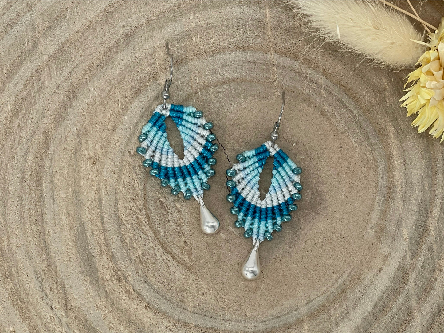 Makramee Ohrring Ohrhänger India blue (1 Paar)