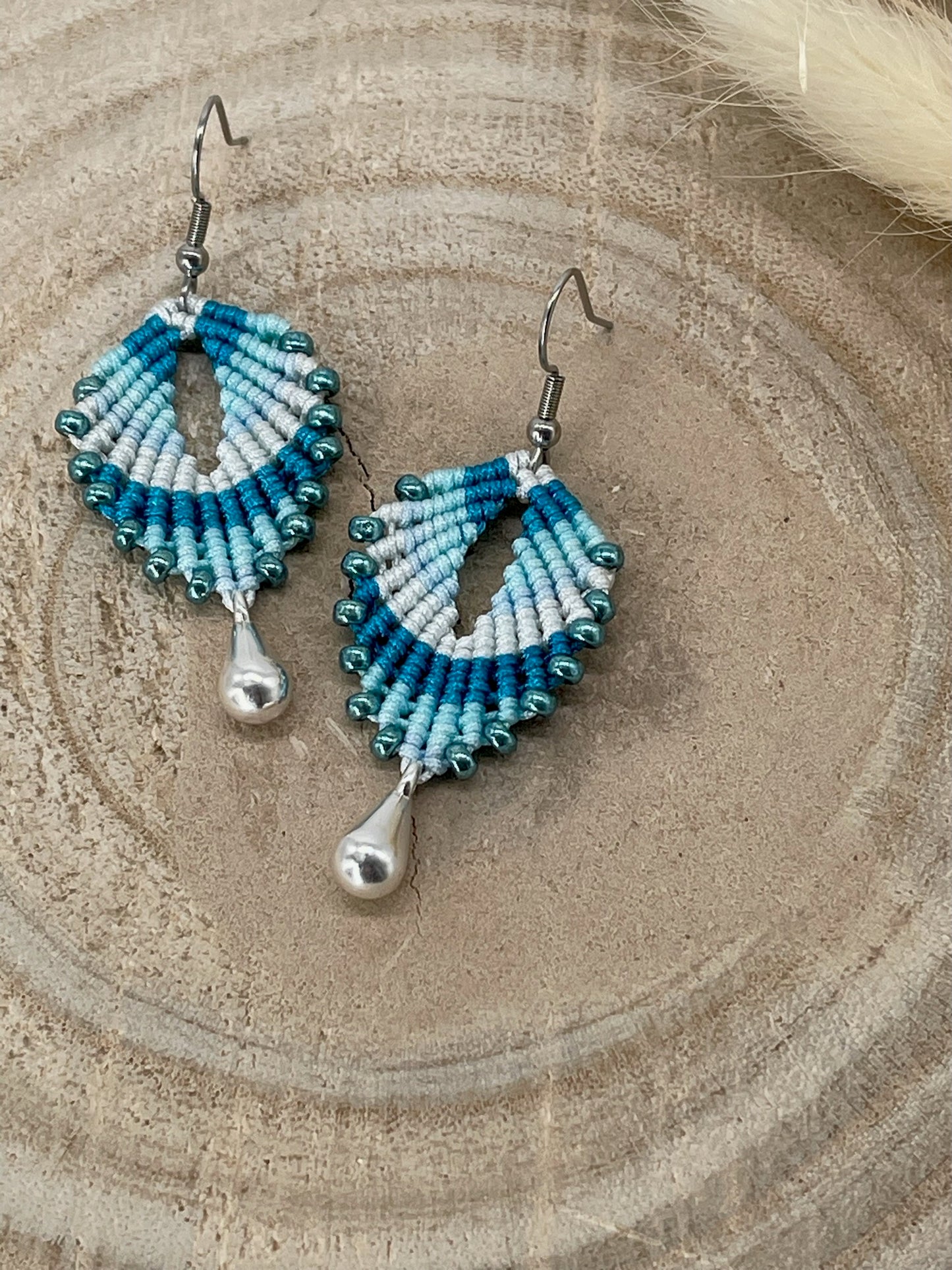 Makramee Ohrring Ohrhänger India blue (1 Paar)