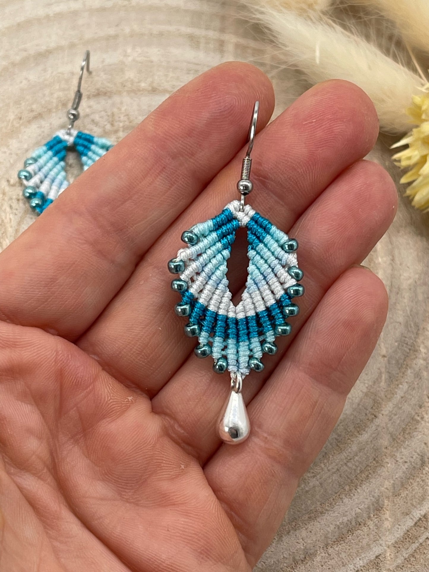 Makramee Ohrring Ohrhänger India blue (1 Paar)