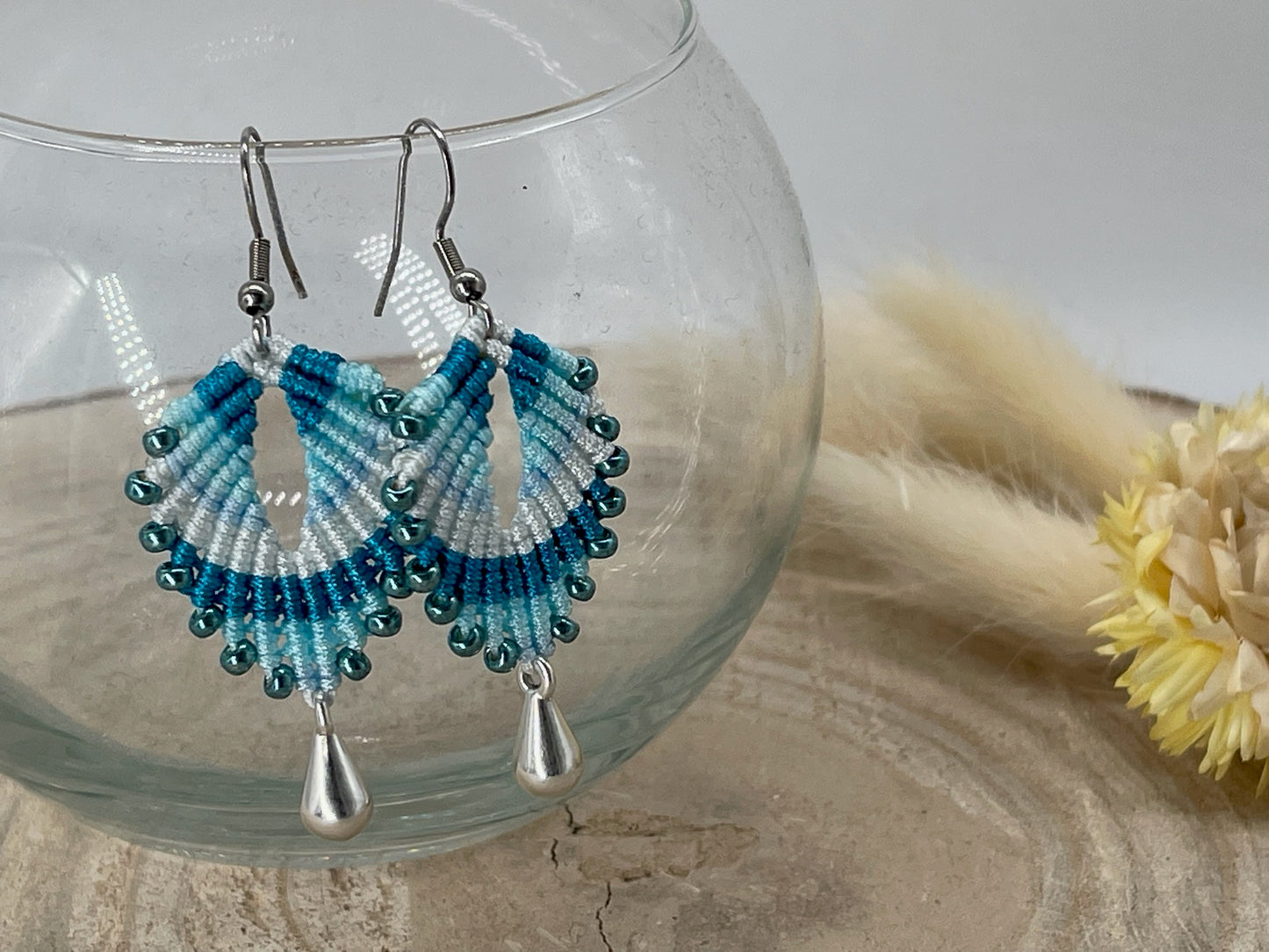 Makramee Ohrring Ohrhänger India blue (1 Paar)