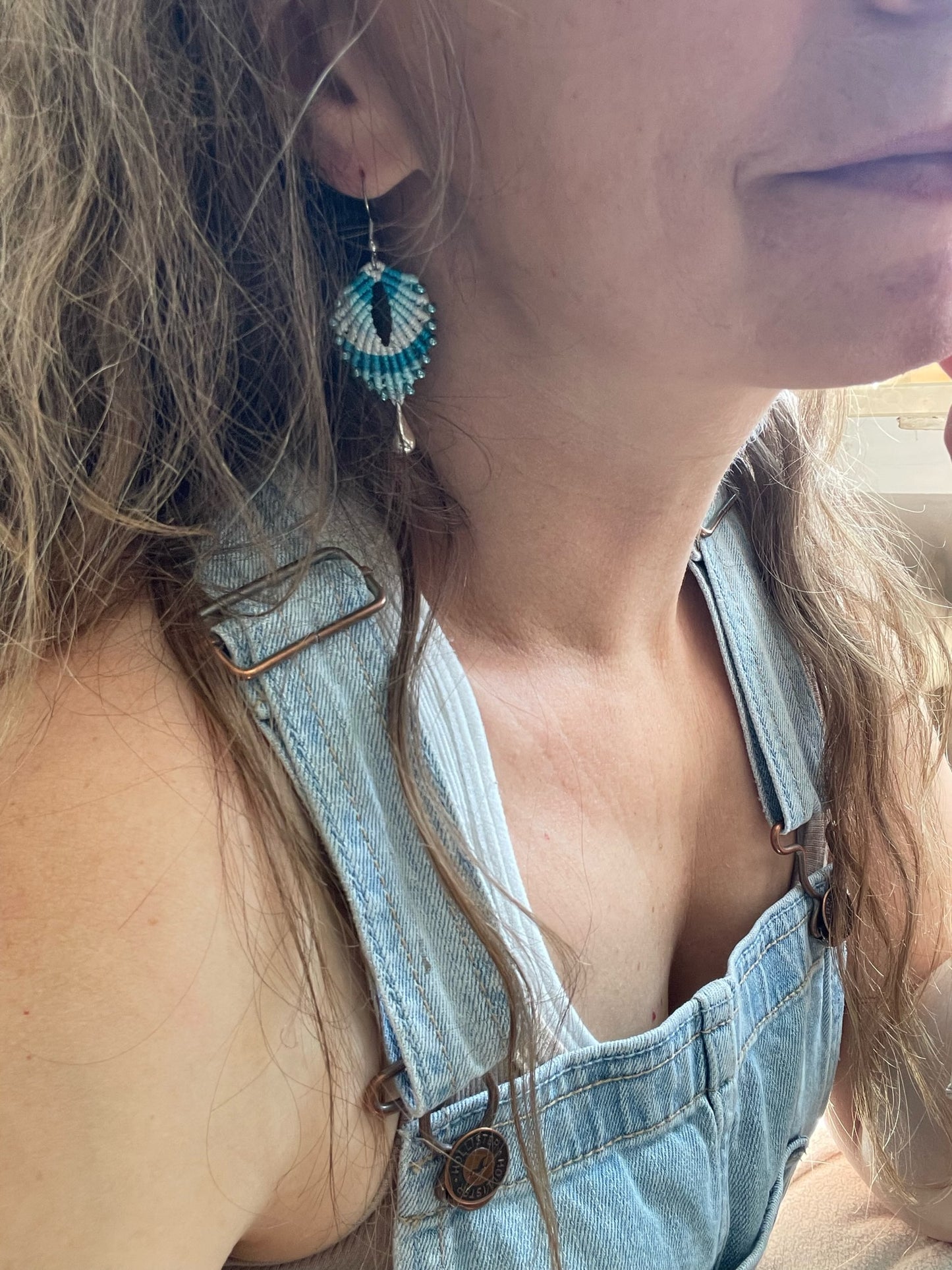 Makramee Ohrring Ohrhänger India blue (1 Paar)