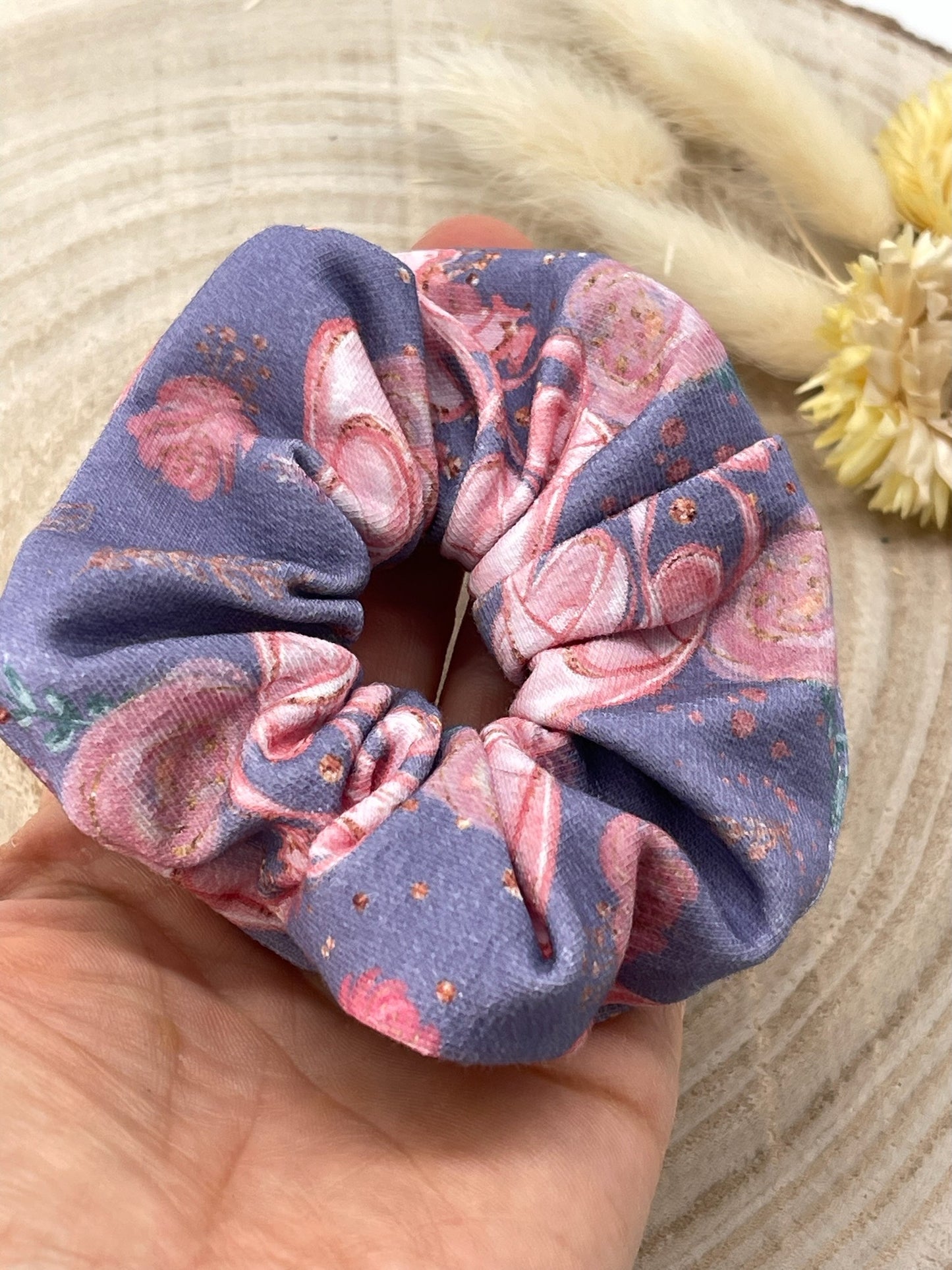 Jersey Scrunchie Haargummi Ballettschuhe lila rosa