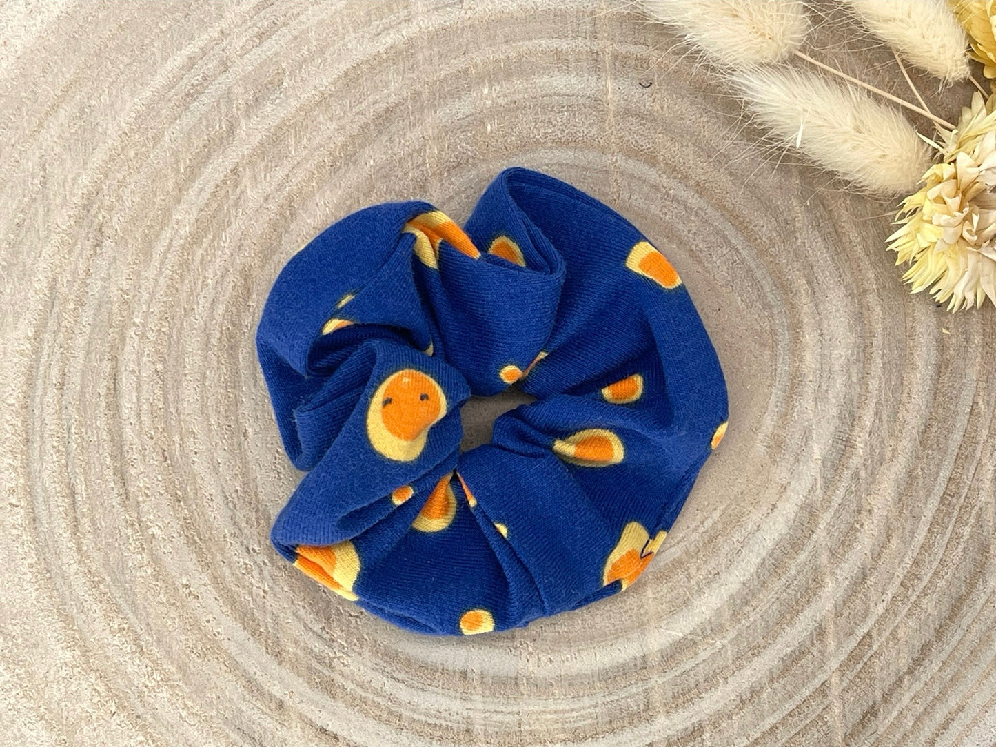 Jersey Scrunchie Haargummi kleiner Mond blau