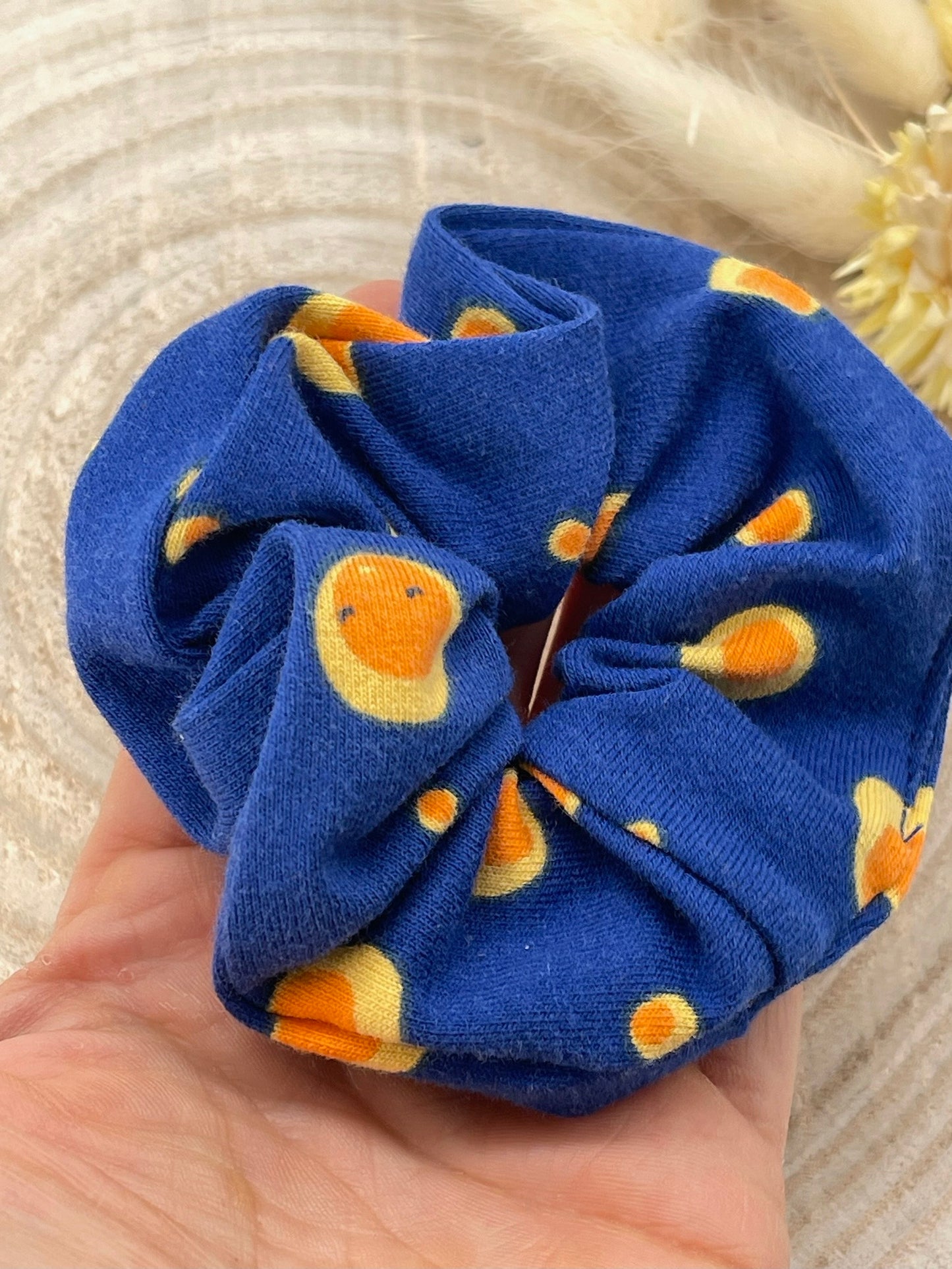 Jersey Scrunchie Haargummi kleiner Mond blau