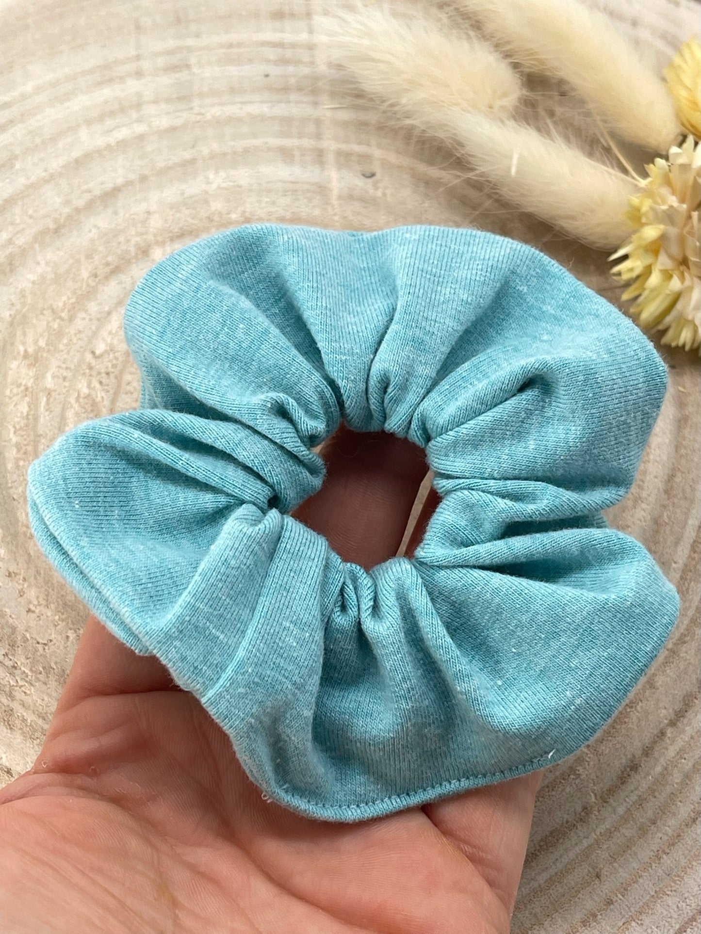 Scrunchie Haargummi elastisches Haarband Haarschmuck Uni blau meliert