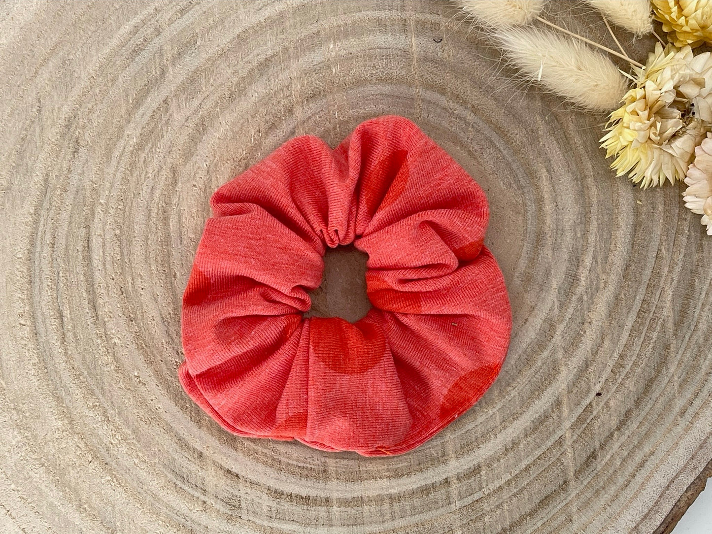 Jersey Scrunchie Haargummi orange mit Punkte