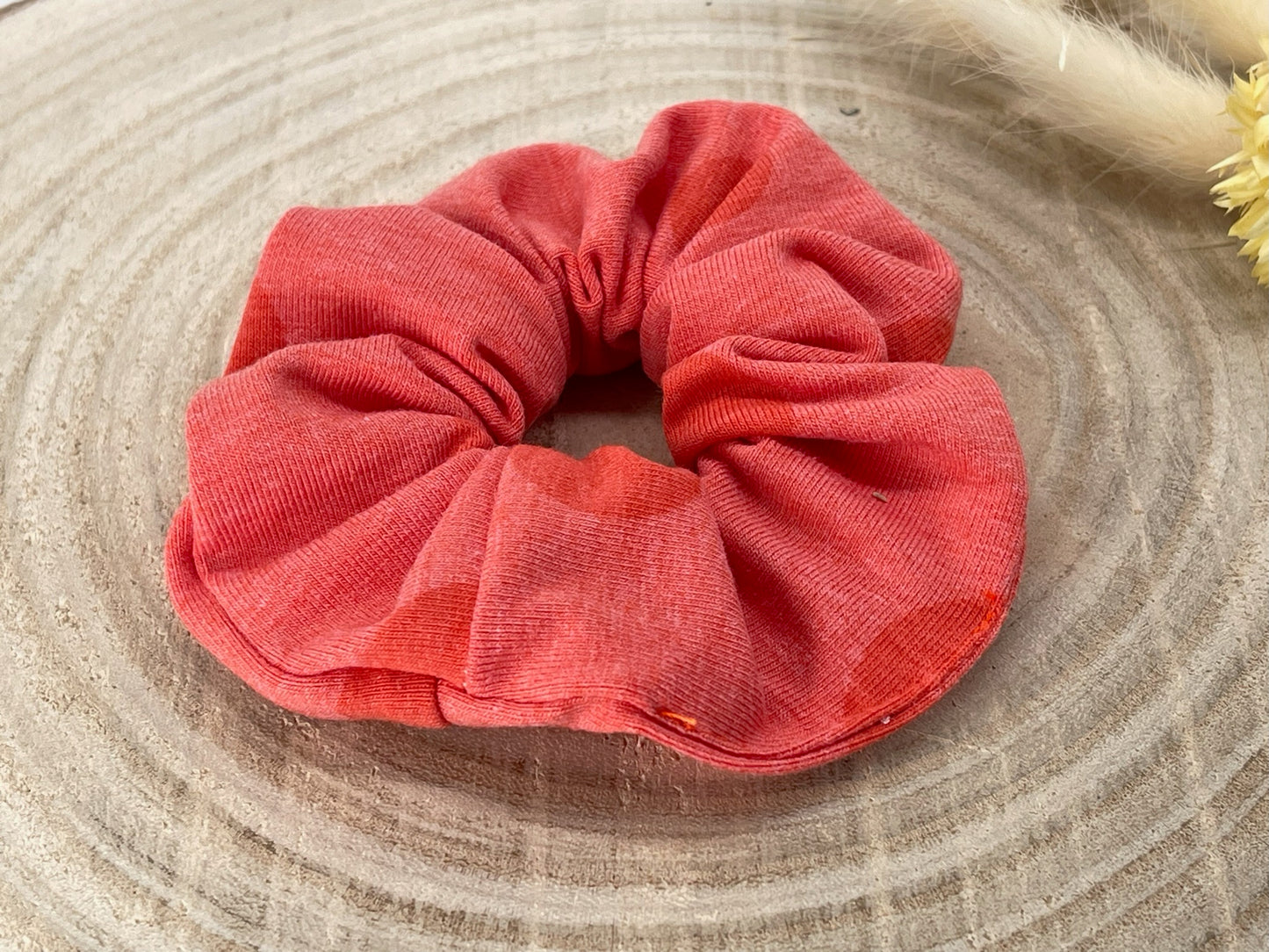 Jersey Scrunchie Haargummi orange mit Punkte