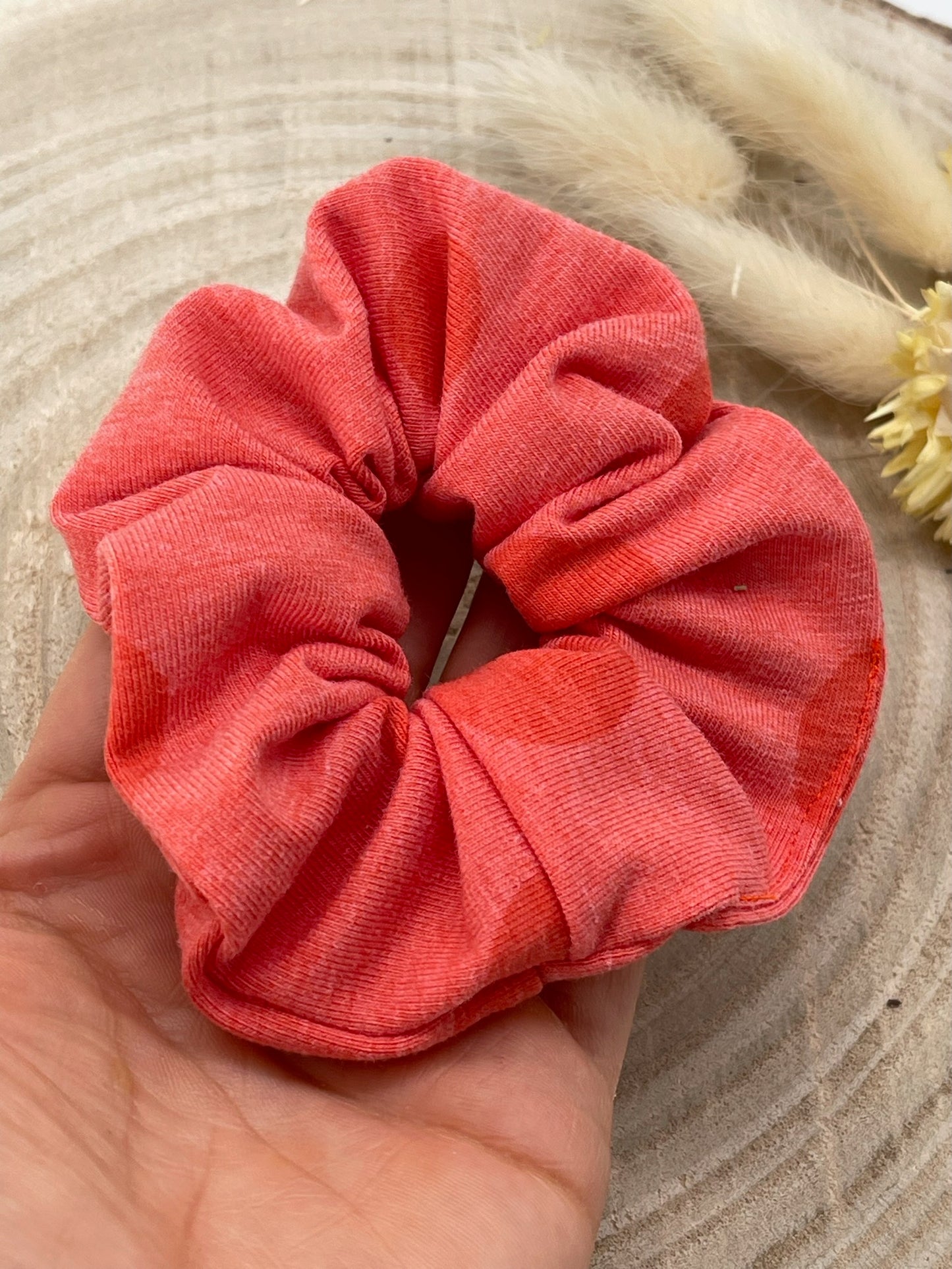 Jersey Scrunchie Haargummi orange mit Punkte