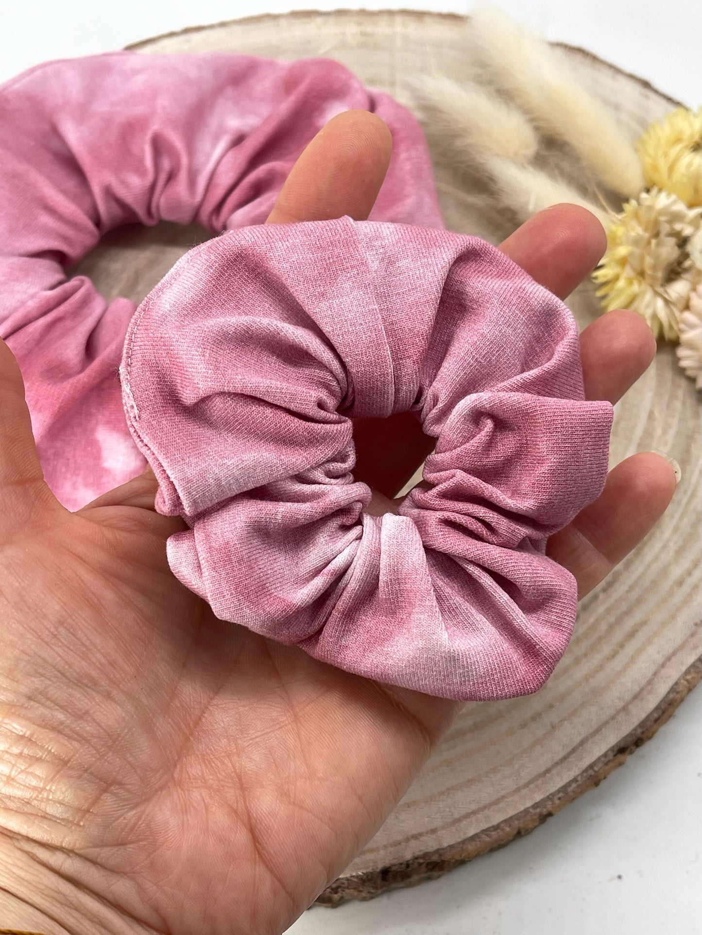Jersey Scrunchie Haargummi rosa Batik