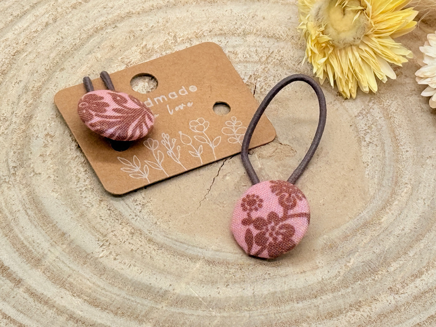 Retro Knopf Haargummi Ornament lila