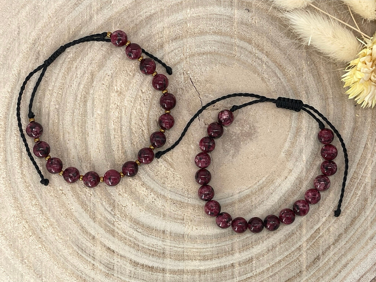 Halbedelstein Freundschaftsarmband Makramee Schmuck Jaspis