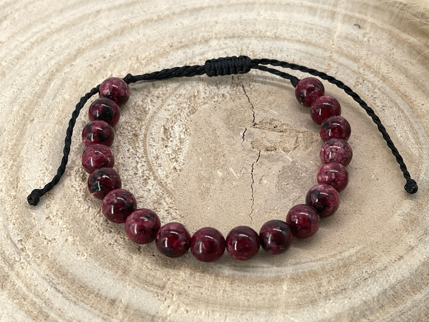 Halbedelstein Freundschaftsarmband Makramee Schmuck Jaspis