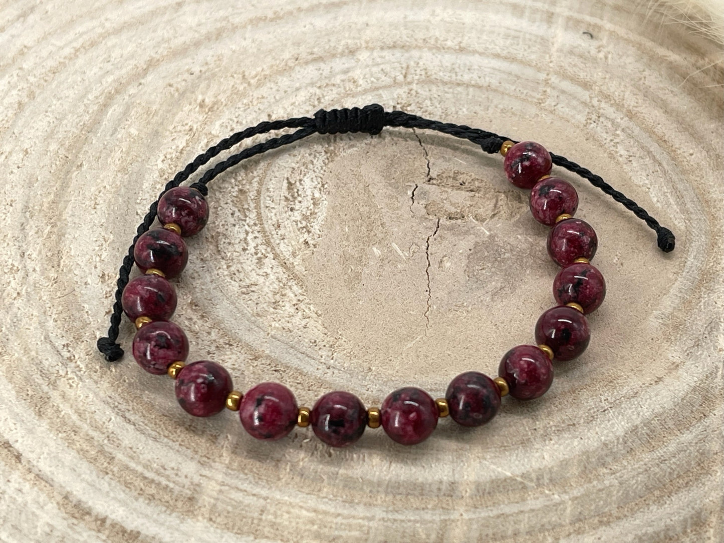 Halbedelstein Freundschaftsarmband Makramee Schmuck Jaspis