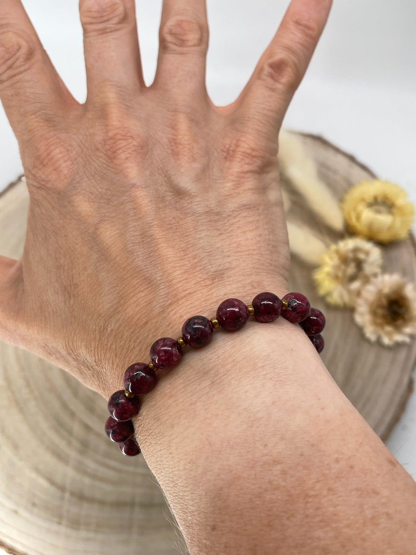 Halbedelstein Freundschaftsarmband Makramee Schmuck Jaspis