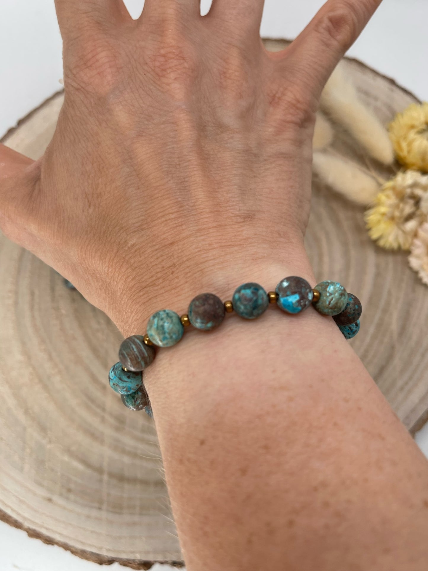 Halbedelstein Freundschaftsarmband Makramee Schmuck Herbst Jaspis matt