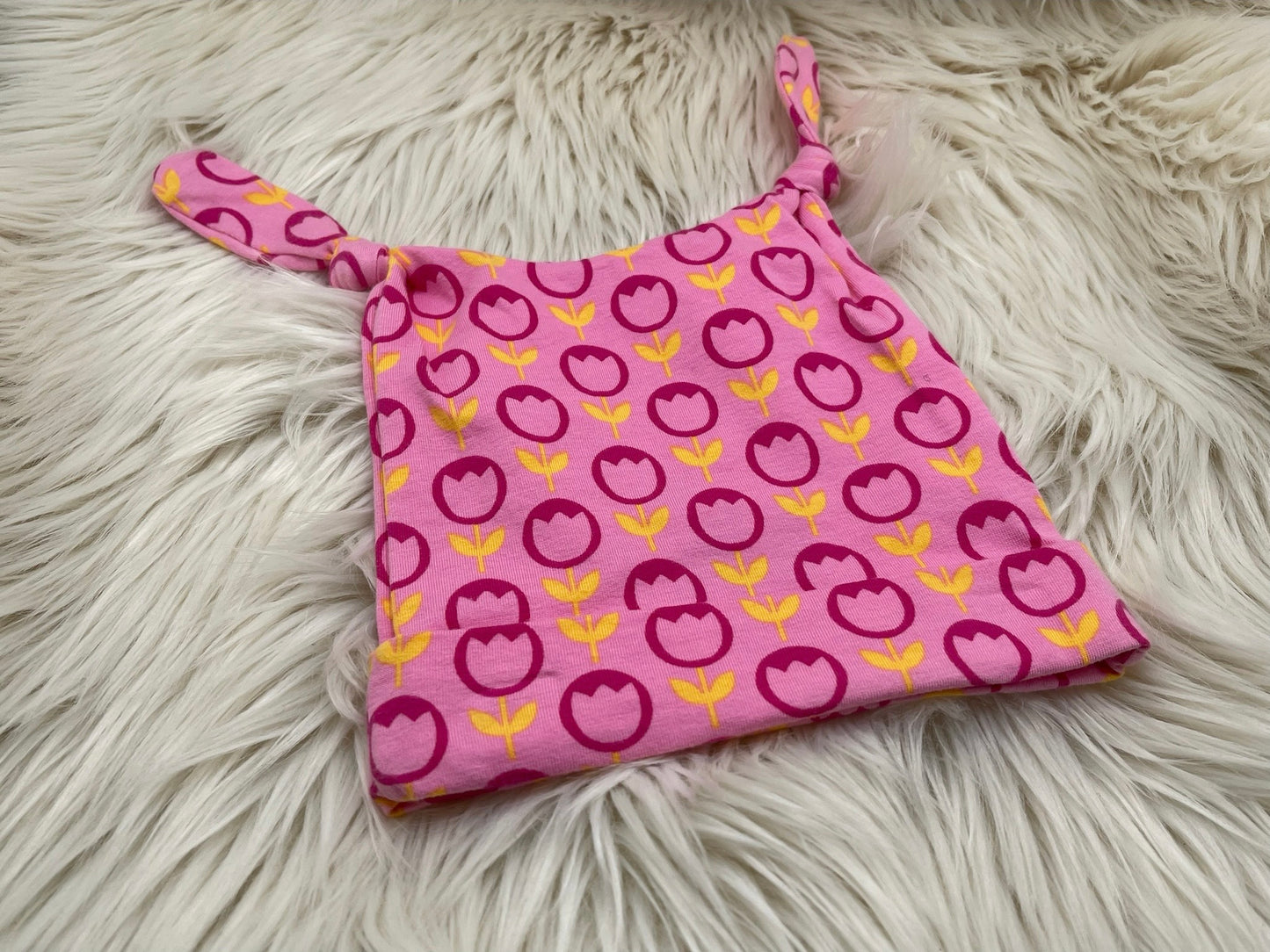 SALE Knotenmütze Eulchen mit Blumen Muster