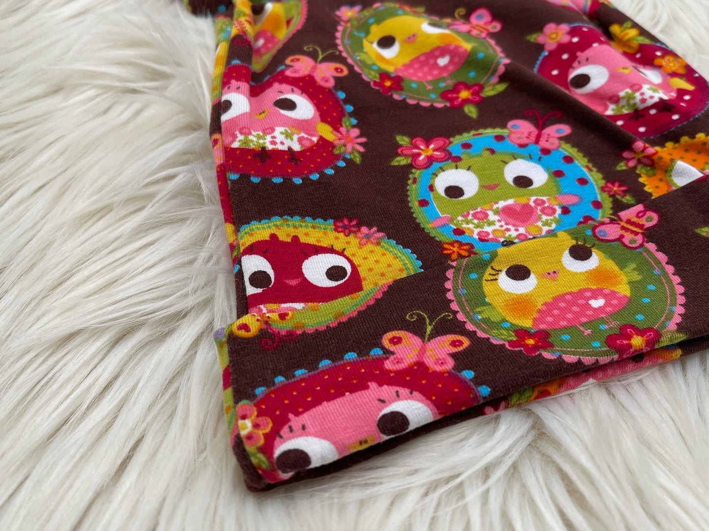 SALE Knotenmütze Eulchen mit Eulen Design