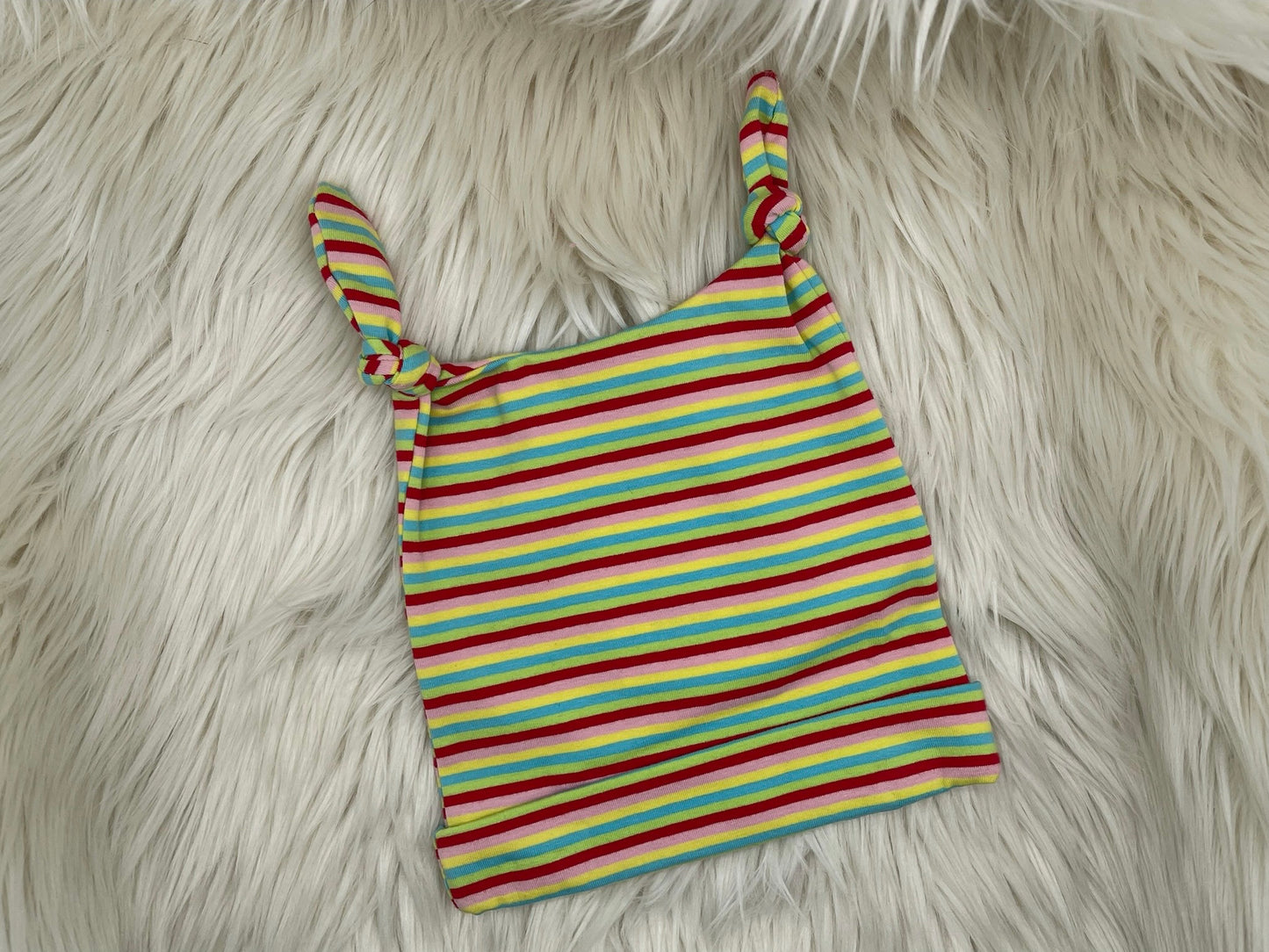 SALE Knotenmütze Eulchen mit bunte Streifen