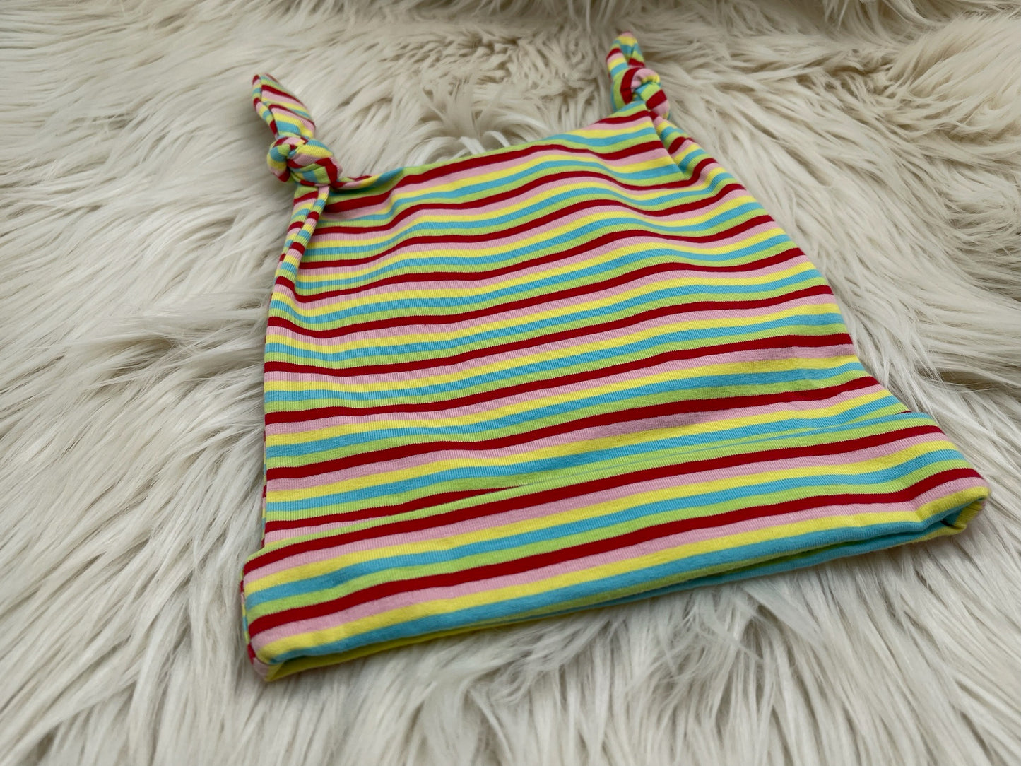SALE Knotenmütze Eulchen mit bunte Streifen