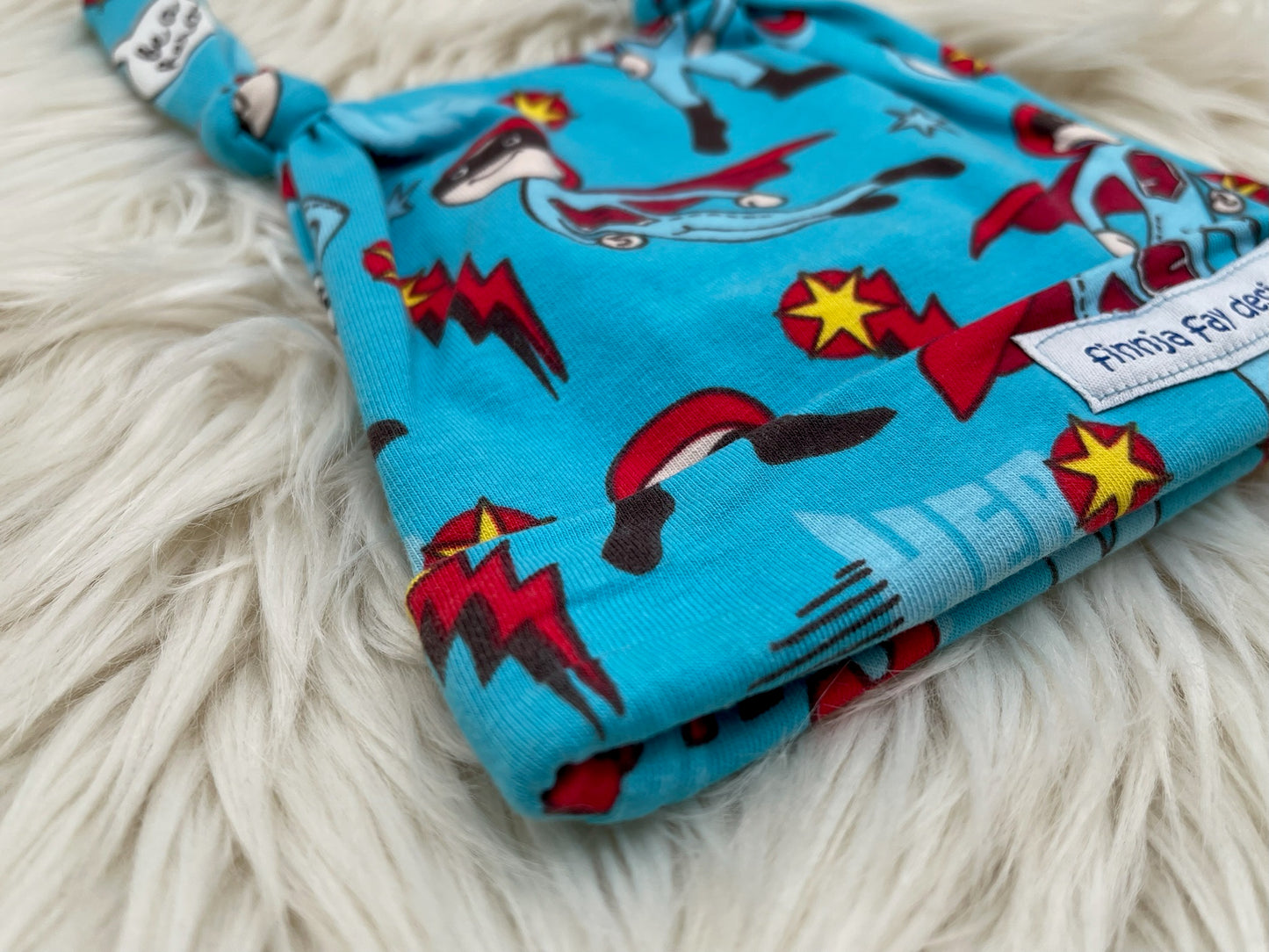 SALE Knotenmütze Eulchen mit Superheld