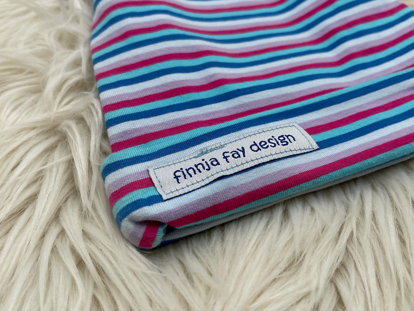 SALE Knotenmütze streifen blau/rosa