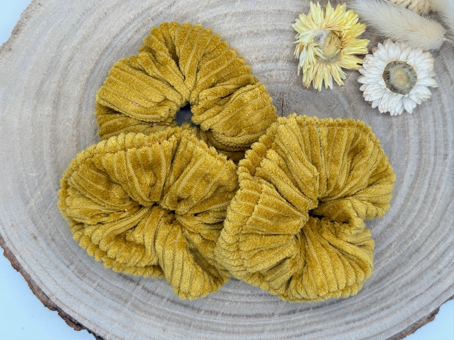 Cord Scrunchie Haargummi Senf braun