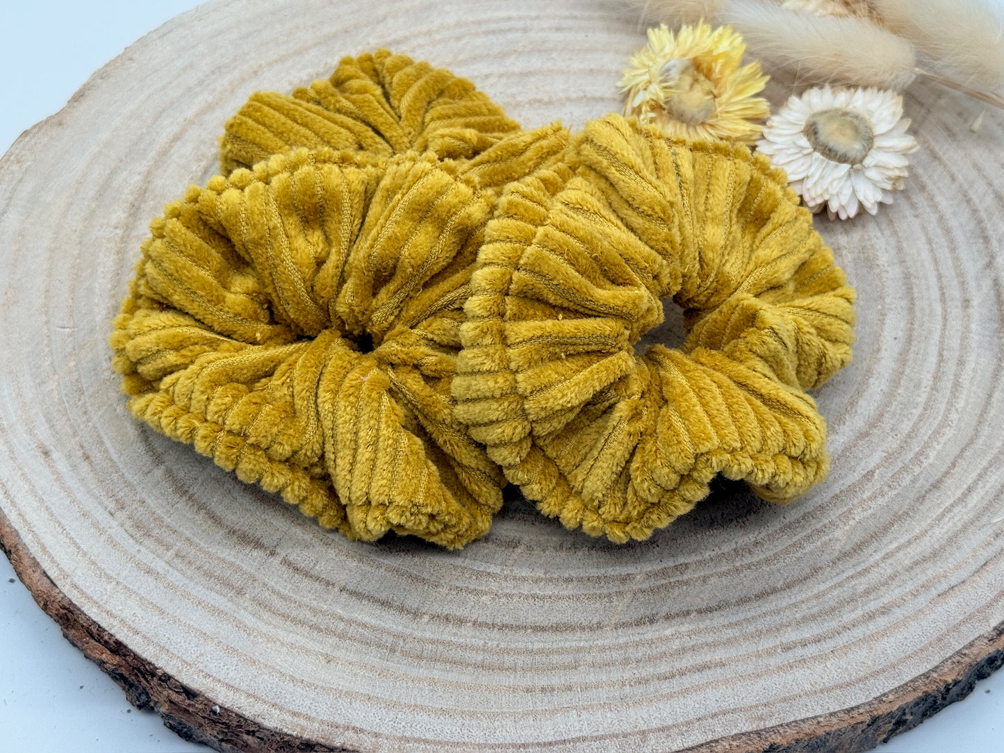 Cord Scrunchie Haargummi Senf braun