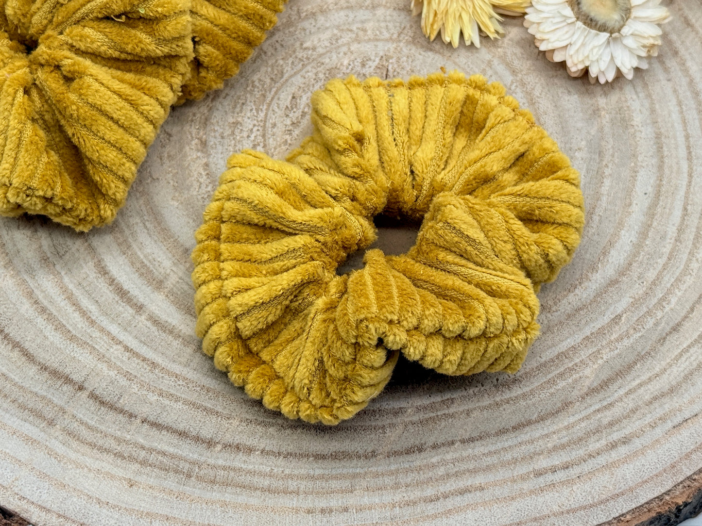 Cord Scrunchie Haargummi Senf braun