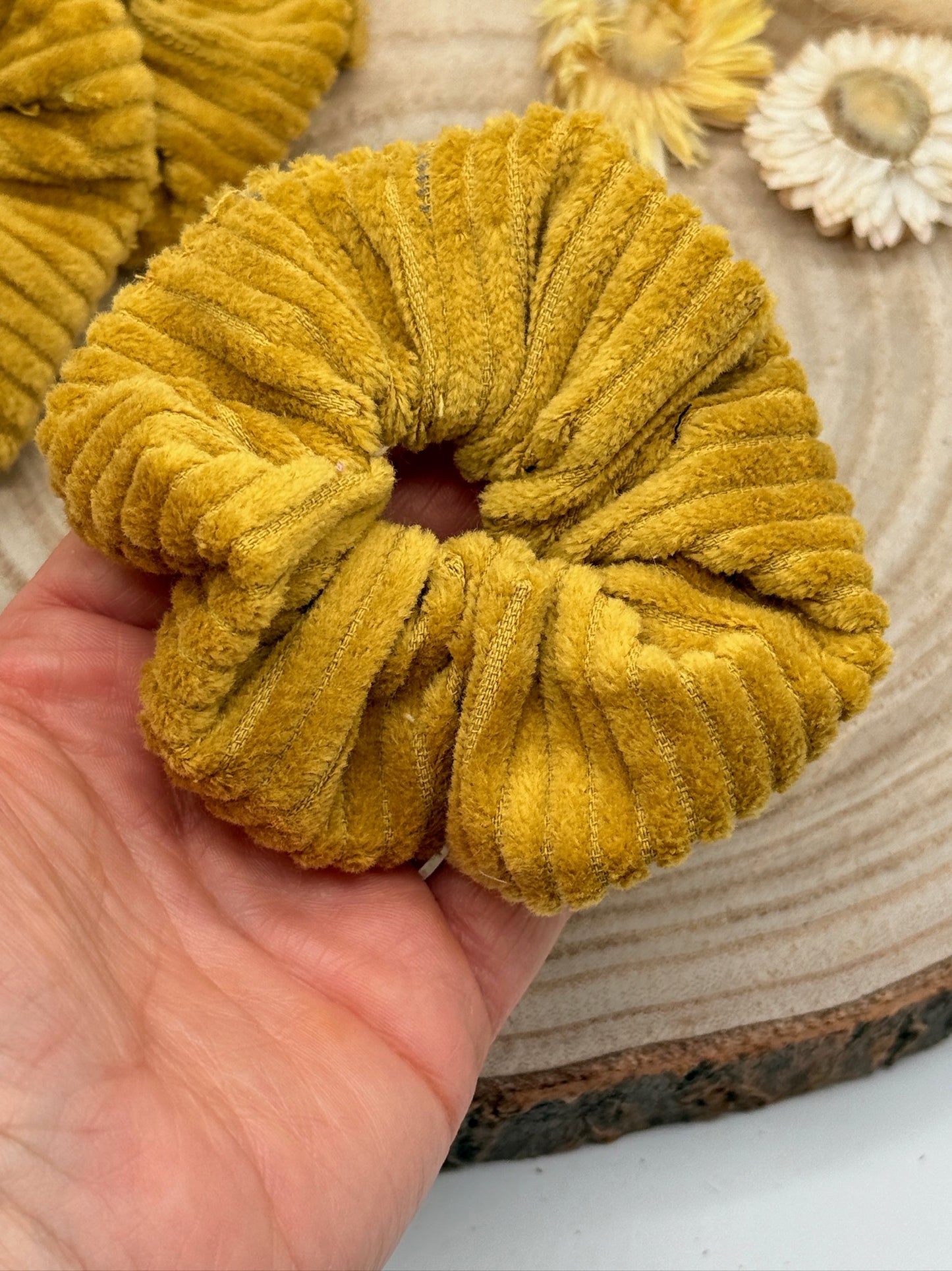 Cord Scrunchie Haargummi Senf braun