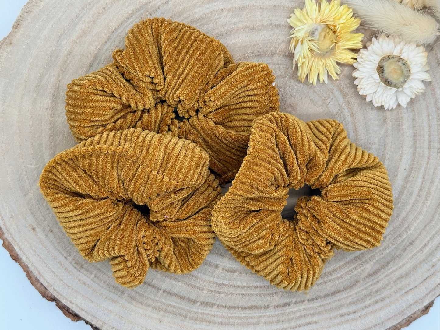 Cord Scrunchie Haargummi ocker braun