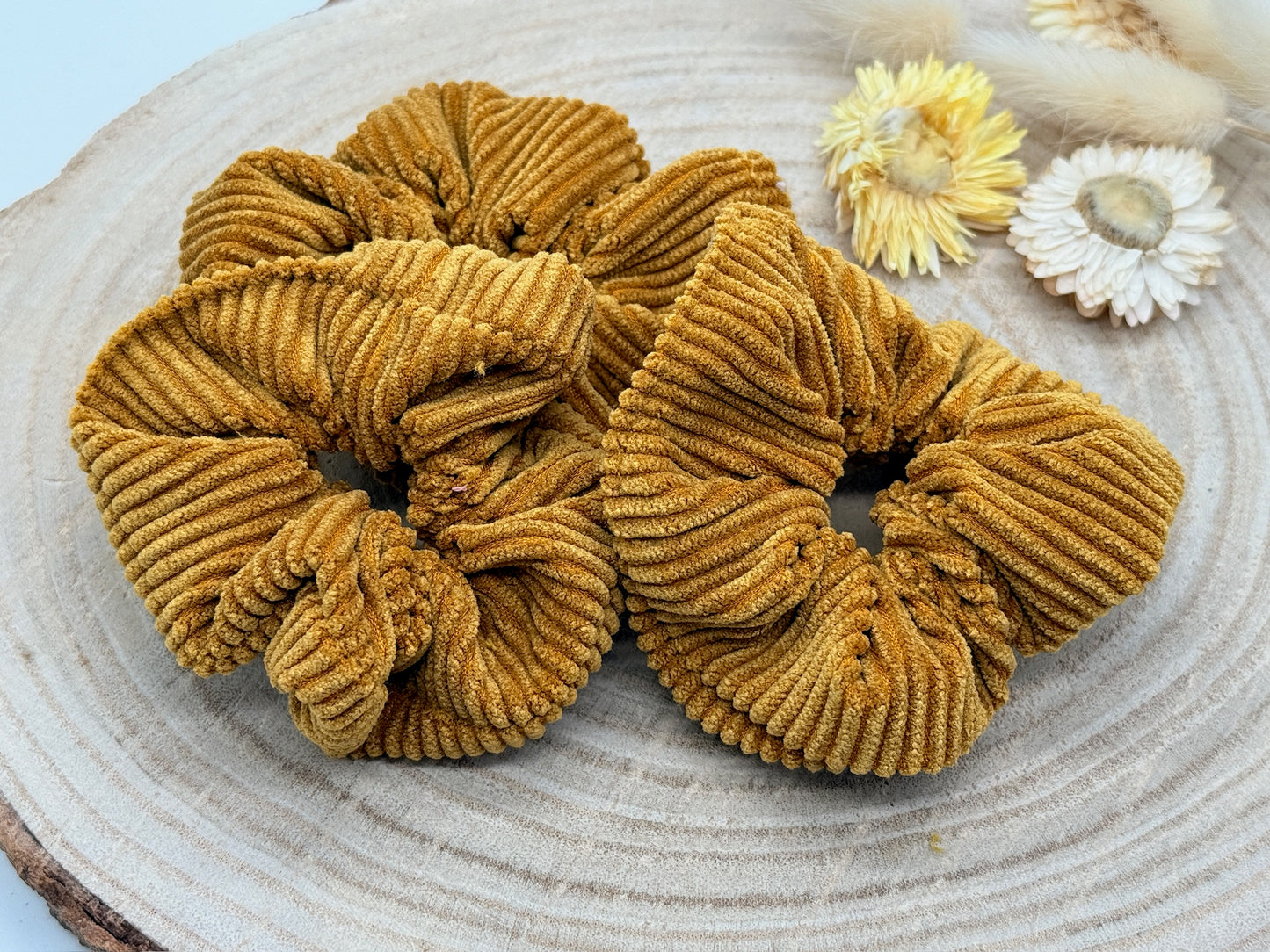 Cord Scrunchie Haargummi ocker braun