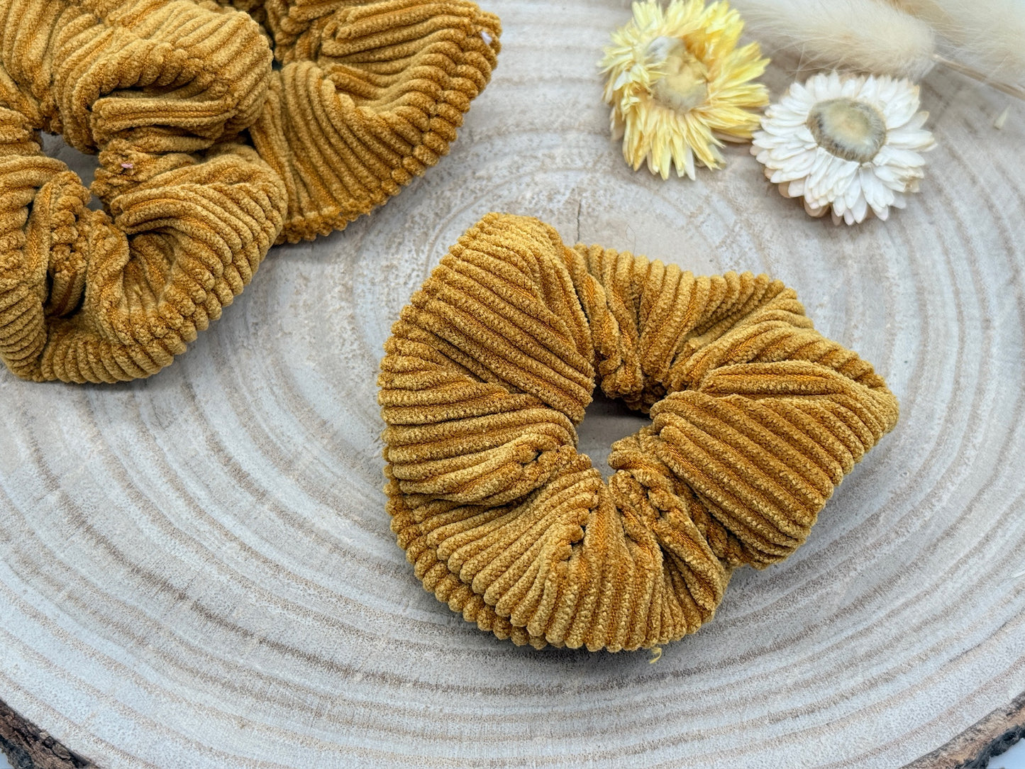 Cord Scrunchie Haargummi ocker braun