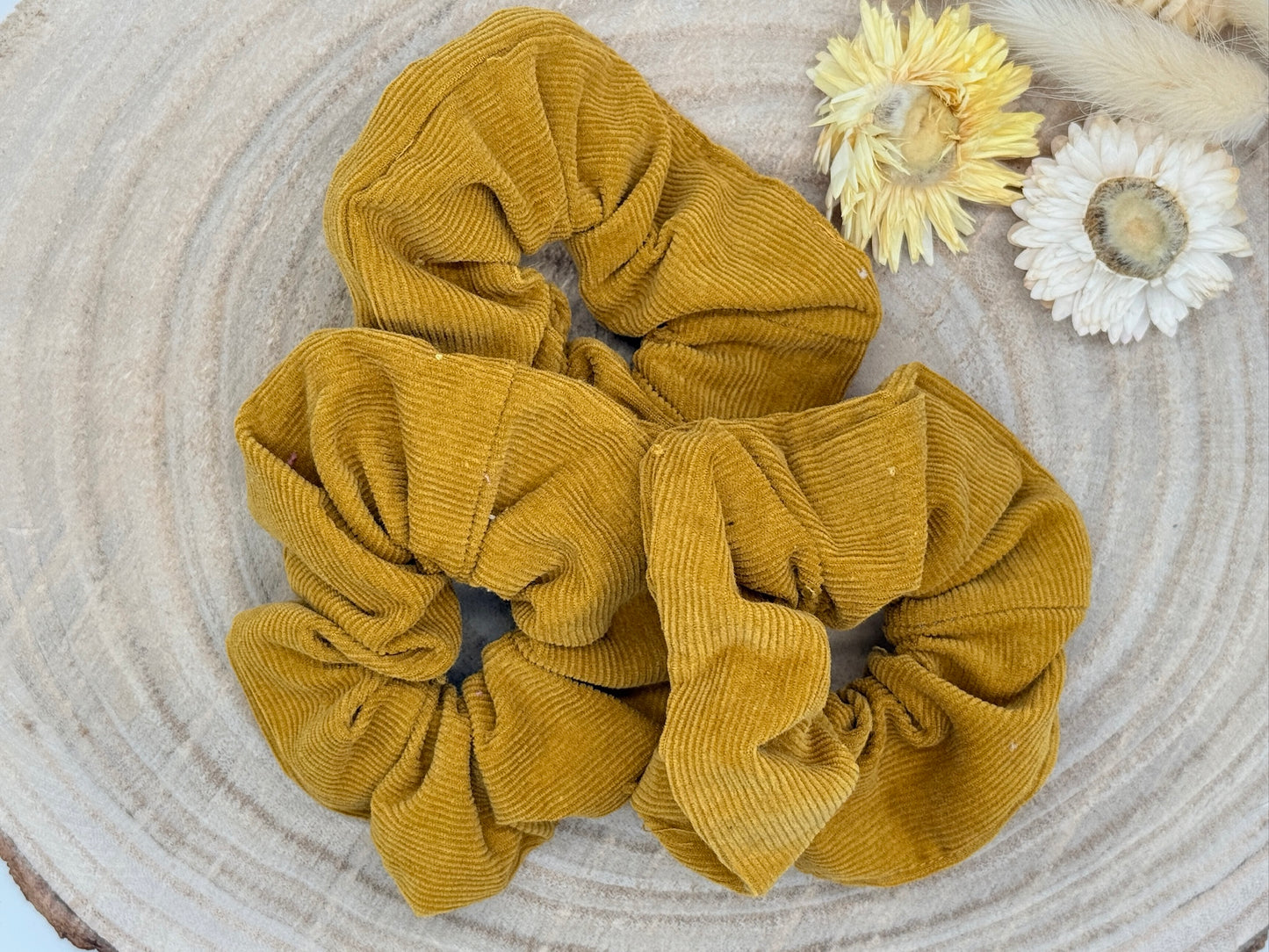 Cord Scrunchie Haargummi Ocker braun