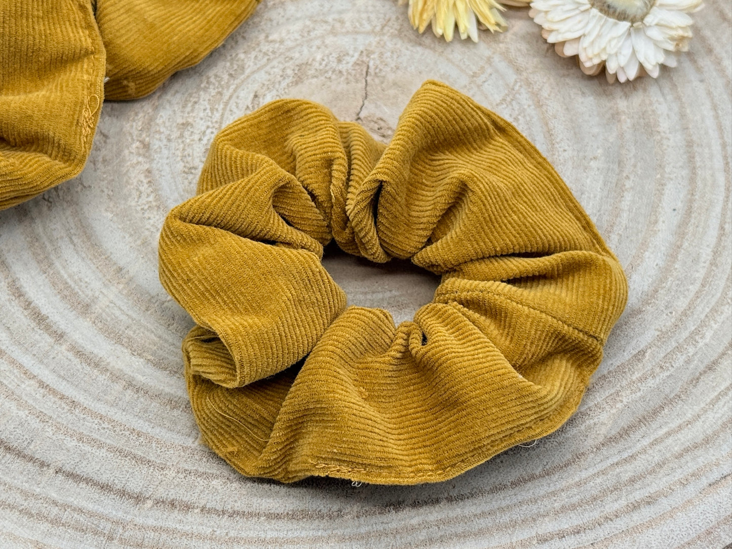 Cord Scrunchie Haargummi Ocker braun