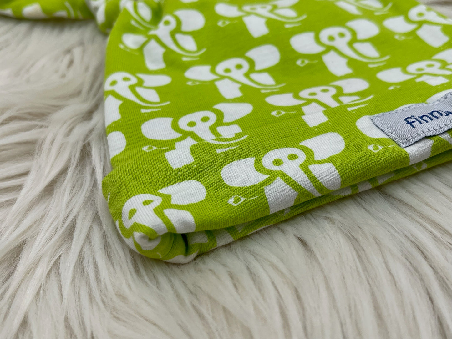 SALE Knotenmütze Eulchen mit Elefant grün