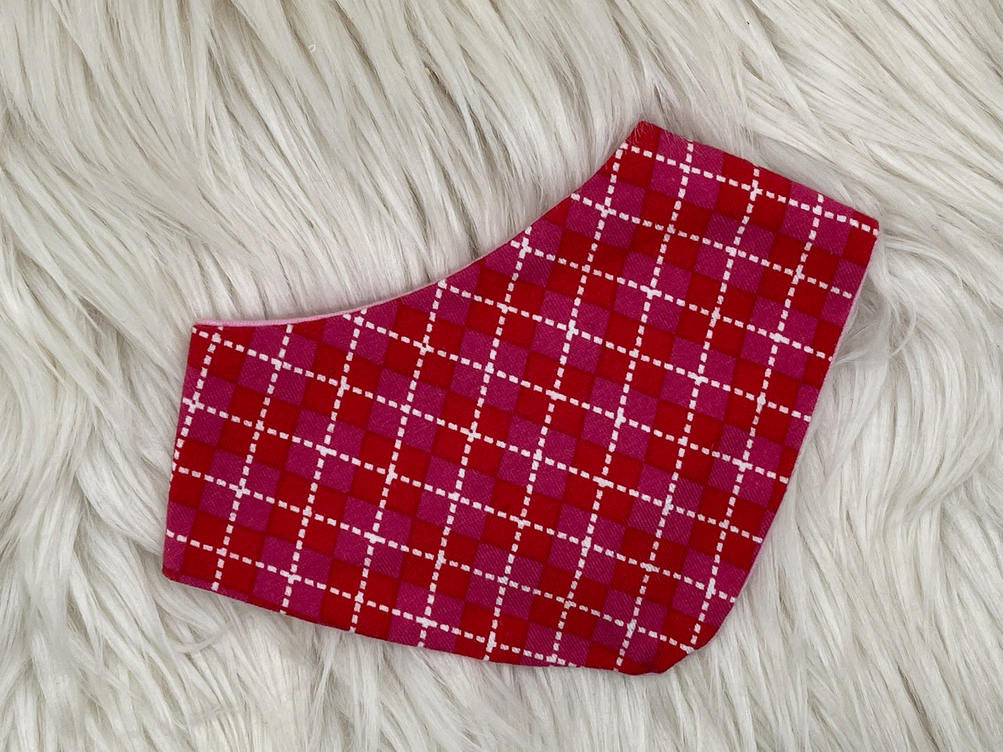 SALE Wendehalstuch Sternchen mit Rauten rot/rosa