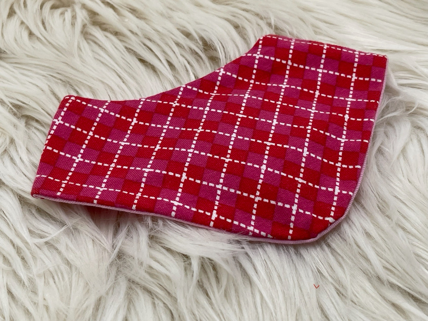 SALE Wendehalstuch Sternchen mit Rauten rot/rosa