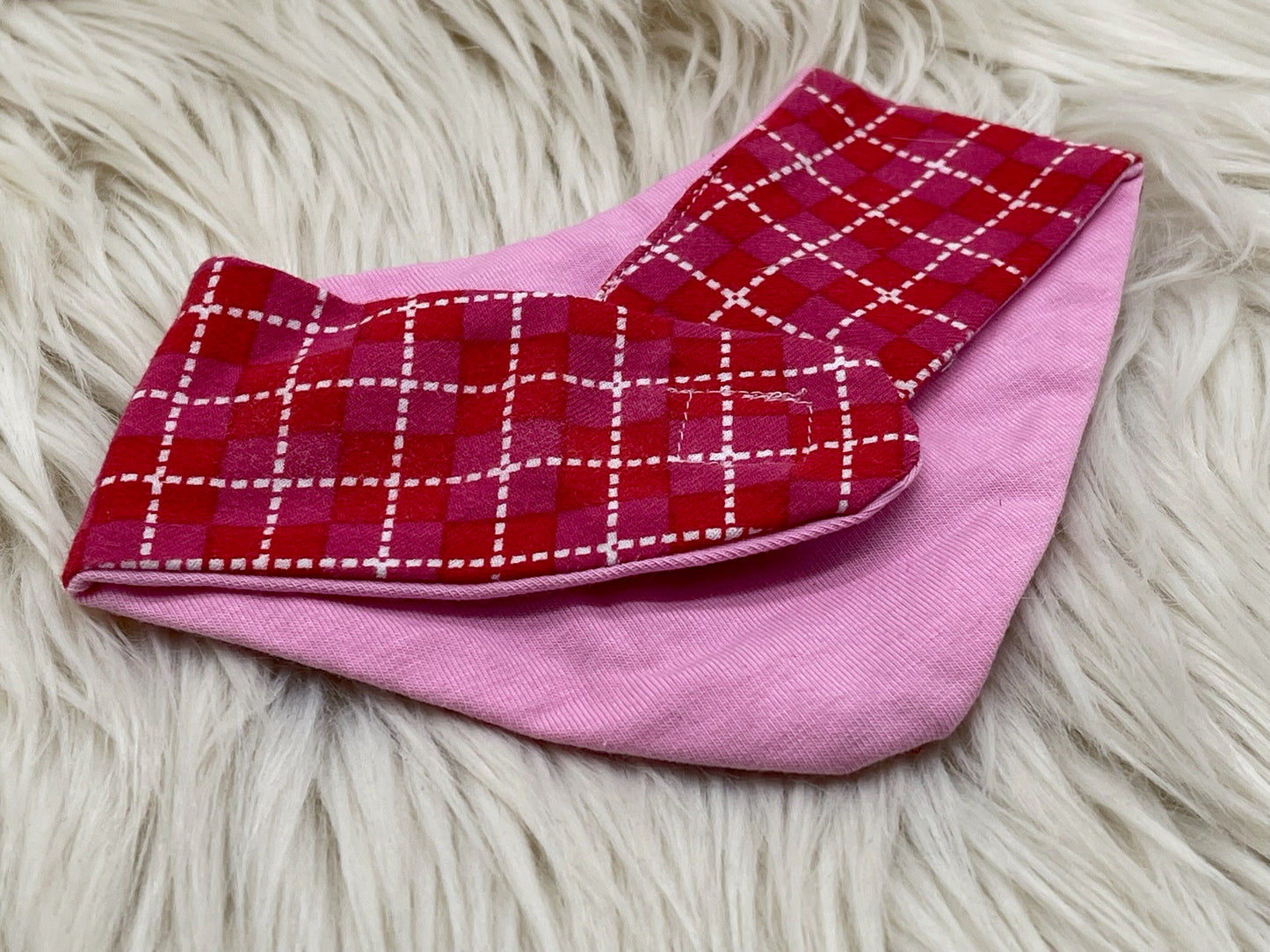 SALE Wendehalstuch Sternchen mit Rauten rot/rosa