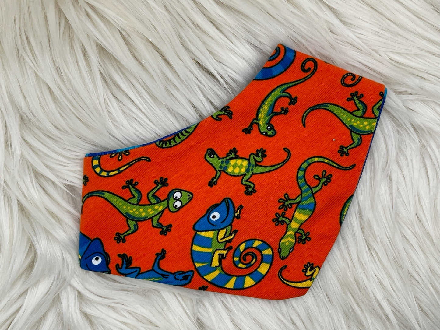 SALE Wendehalstuch Sternchen mit Eidechsen orange