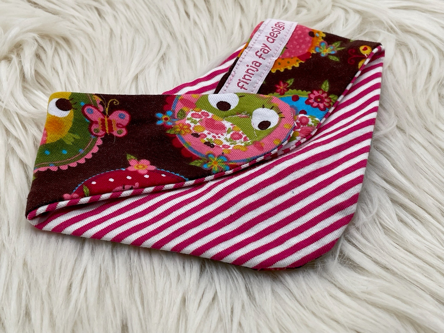 SALE Wendehalstuch Sternchen mit Eulen kunterbunt