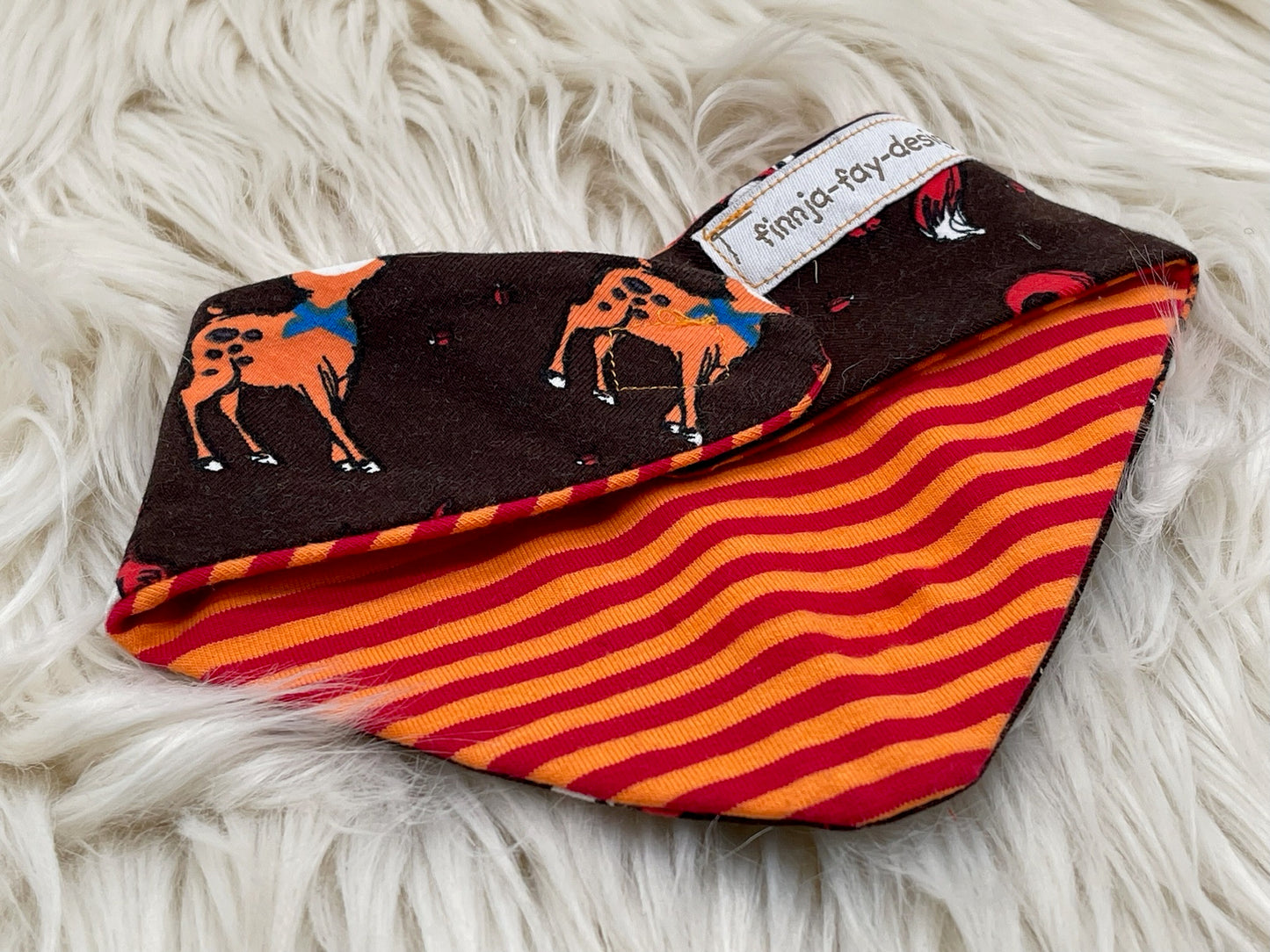 SALE Wendehalstuch Sternchen mit Rehe & Fuchs braun