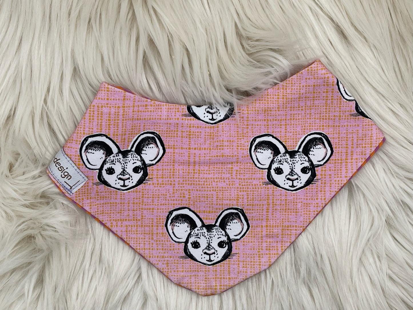 SALE Wendehalstuch Sternchen mit Mäuschen auf rosa