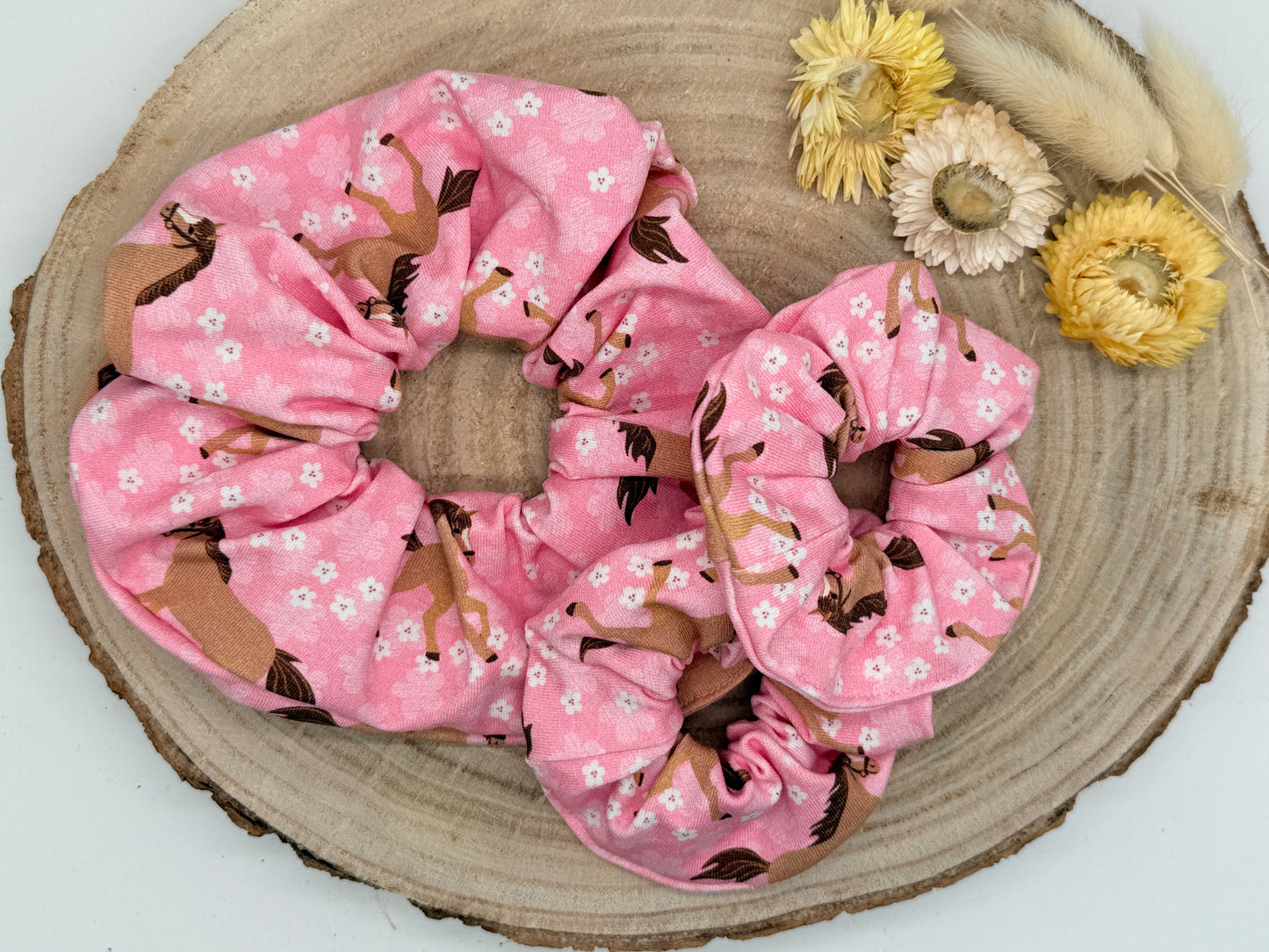 Jersey Scrunchie Pferd rosa