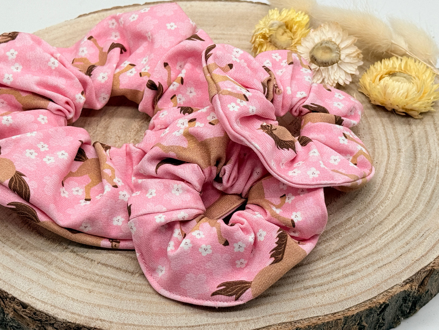Jersey Scrunchie Pferd rosa