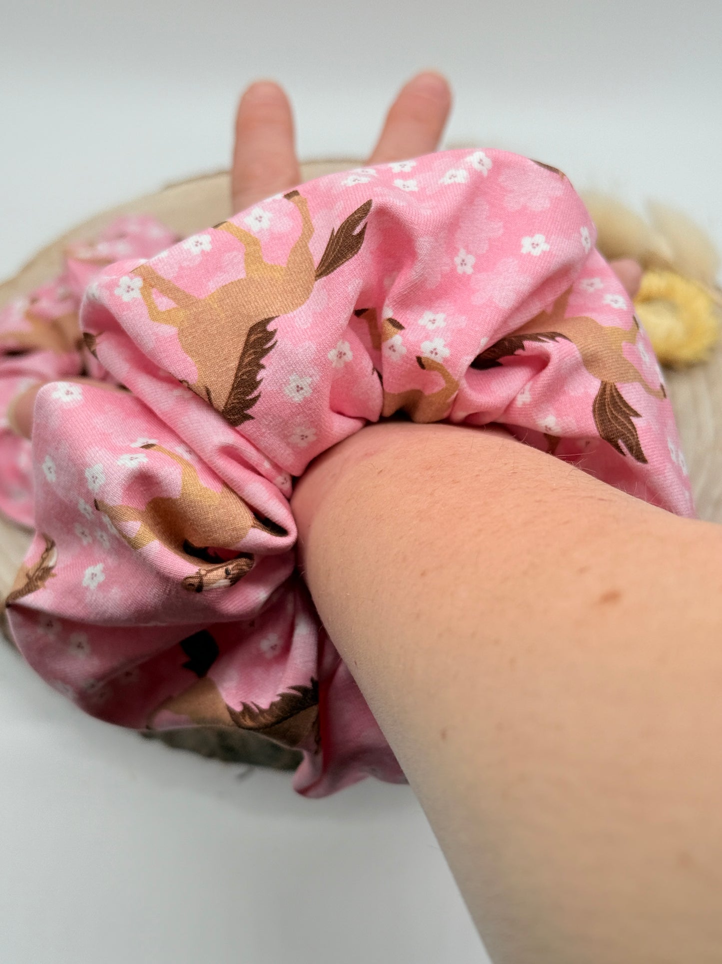 Jersey Scrunchie Pferd rosa