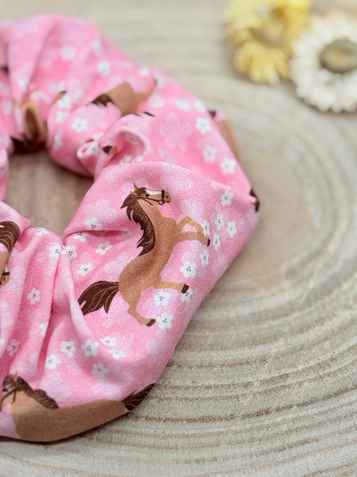 Jersey Scrunchie Pferd rosa