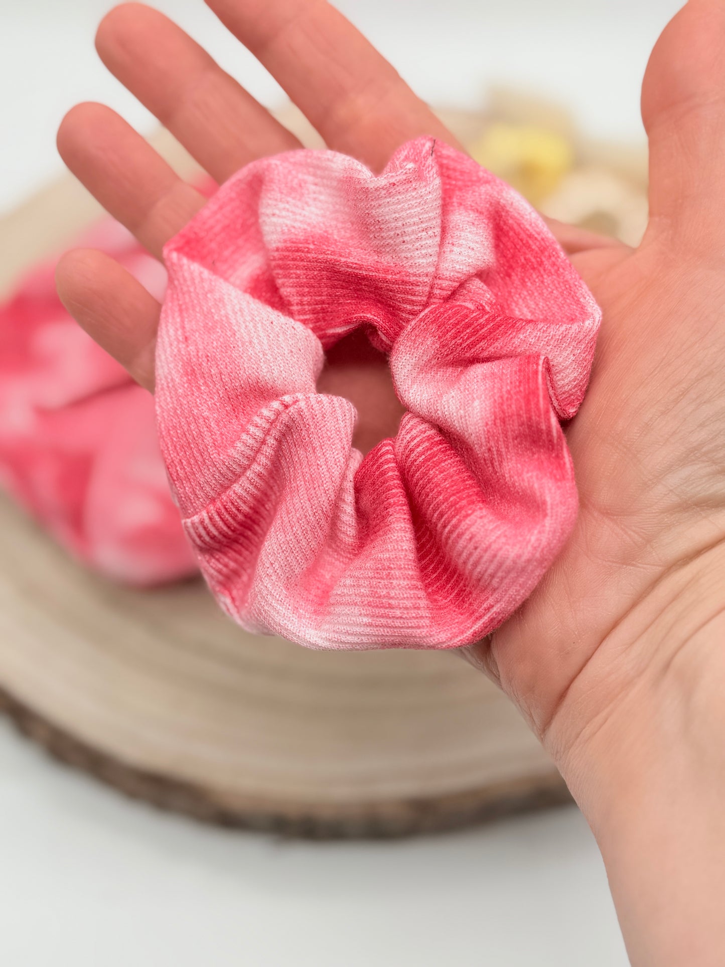 Ripp-Jersey Scrunchie Haargummi rosa Batik