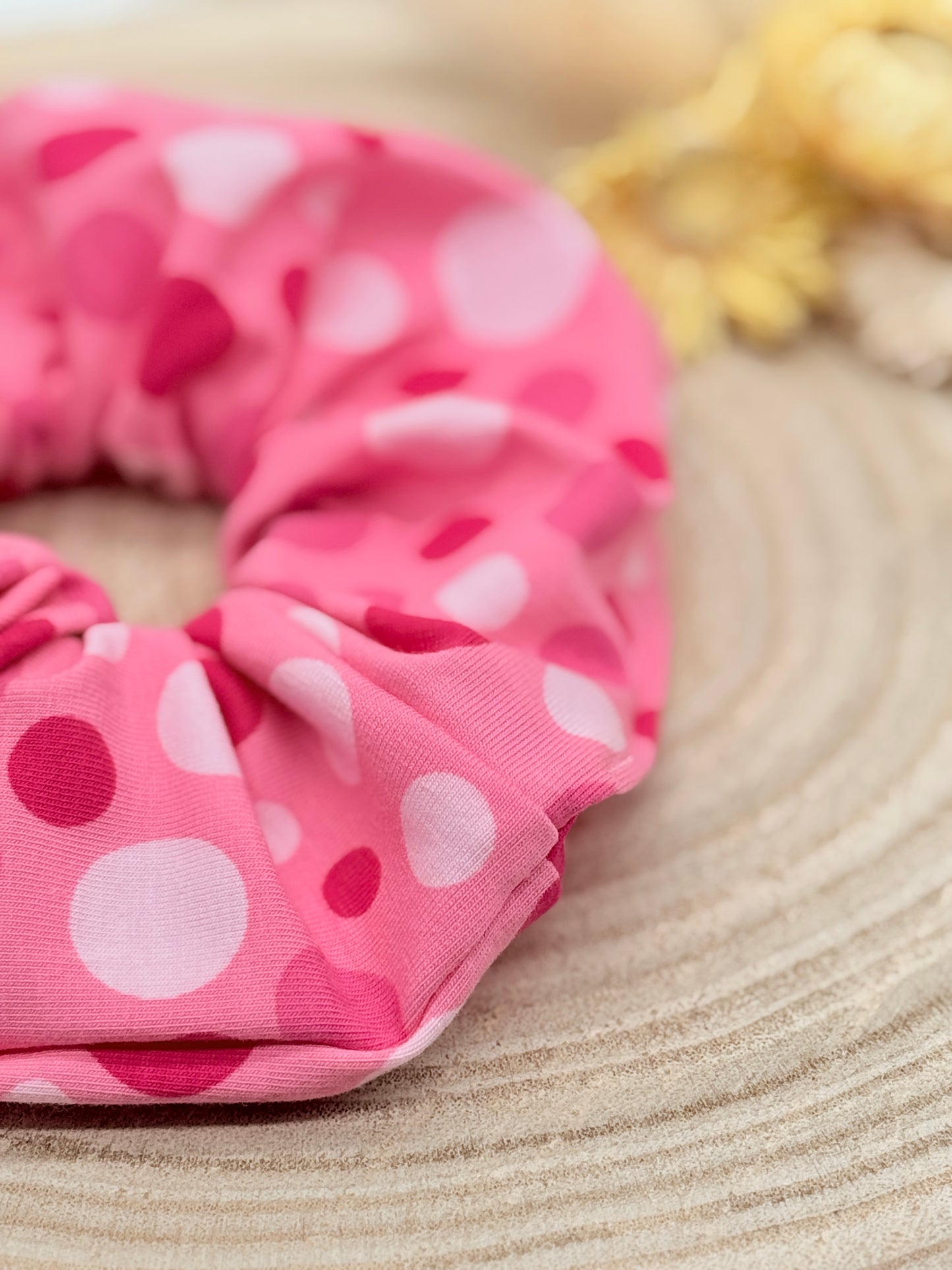 Jersey Scrunchie Punkte rosa