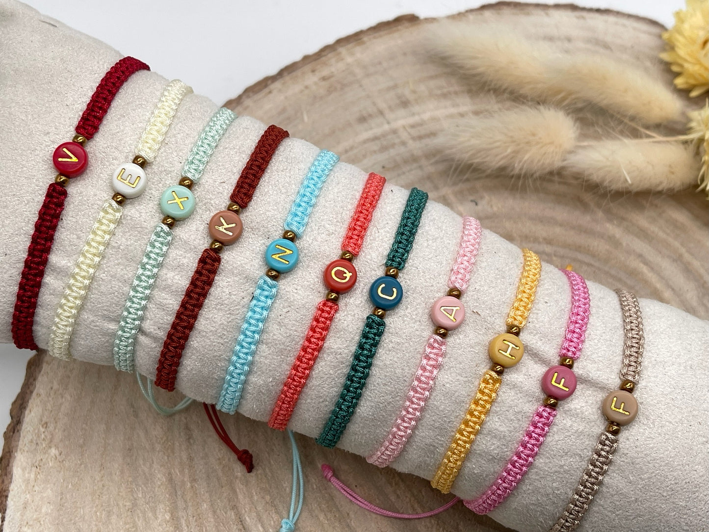 Freundschaftsarmband Makramee Schmuck Armband ABC petrol